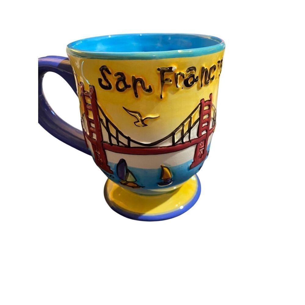 Vintage 1982, San Francisco, large 11 ounce coffee/tea mug Handpainted